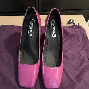 Purple high heels